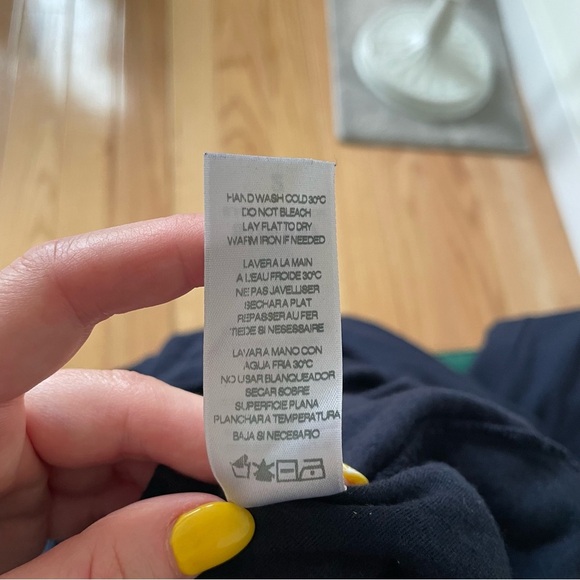 ANTHROPOLOGIE Sundry Twist-Front Side Slit Navy Blue Long Sleeve Midi Dress 2/M - Picture 12 of 12